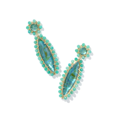 Kendra Scott Genevieve Beaded Statement Earrings in Deep Aqua Illusion 1