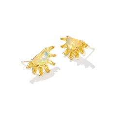Kendra Scott Samantha Sun Stud Earrings in Yellow Opalescent Resin 1