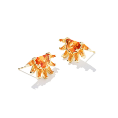 Kendra Scott Samantha Sun Stud Earrings in Orange Glass 1