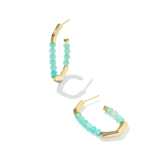 Kendra Scott Sylvia Hoop Earrings in Teal Amazonite 1