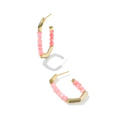 Kendra Scott Sylvia Hoop Earrings in Pink Chalcedony 1