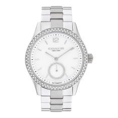 COACH Brooks Automatic Crystal Accent White Dial Stainless Steel Bracelet Watch 38mm - 14504526  1