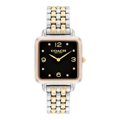 COACH Cass Crystal Accent Black Dial Two-Tone Stainless Steel Watch Bracelet 28mm - 14504496  1