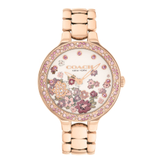 COACH Chelsea Crystal Accent Pink Dial Rose Gold-Tone Stainless Steel Bracelet Watch 36mm - 14504498  1