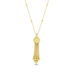 Roberto Coin Princess 1/2ctw Diamond Tassel 18k Yellow Gold Necklace 1