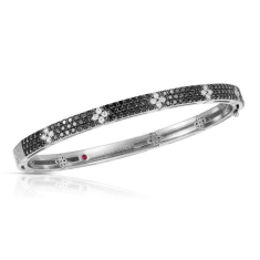 Roberto Coin Love in Verona Black Diamond and Diamond 18kWhite Gold Bangle Bracelet 1