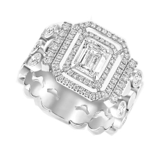 Messika D-Vibes 1 1/3ctw Diamond Multi-Row 18k White Gold Ring - Size 6.5 1