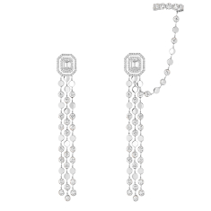 Messika D-Vibes 3 3/8ctw Diamond 18k White Gold Multi-Row Drop Earrings 1