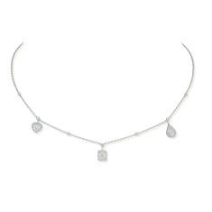 Messika My Twin Trio 3/4ctw Diamond 18k White Gold Necklace 1