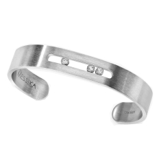 Messika Move 1/4ctw Diamond Men's 11mm Titanium Natural Bangle Bracelet  1