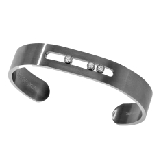 Messika Move 1/4ctw Diamond Men's 11mm Titanium Graphite Bangle Bracelet  1
