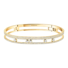 Messika Romane 1 3/4ctw Diamond Pave 18k Yellow Gold Bangle Bracelet 1
