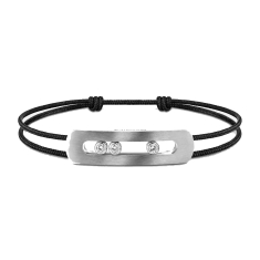 Messika Move 3/8ctw Diamond Men's Titanium Natural XL Cord Bracelet 1