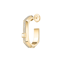 Messika Moderniste 1/10ctw Diamond Pave 18k Yellow Gold Single Hoop Earring 1