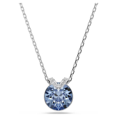Swarovski Bella V Round Light Blue Crystal Pendant Necklace, Rhodium-Plated 1