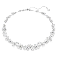 Swarovski Constella Round White Crystal Necklace, Rhodium-Plated 1