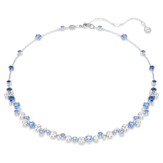 Swarovski Constella Blue Crystal and Zirconia Necklace, Rhodium-Plated 1