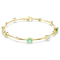 Swarovski Constella Mixed-Cut Green Zirconia and White Crystal Bracelet, Gold-Tone Plated 1