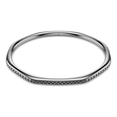 Swarovski Dextera Octagon Black Crystal Bangle Bracelet, Ruthenium-Plated 1