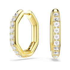 Swarovski Dextera White Crystal Hoop Earrings, Gold-Tone Plated 1