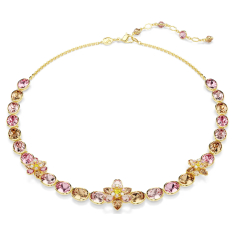 Swarovski Idyllia Multicolored Crystal Flower Necklace, Gold-Tone Plated 1