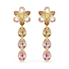 Swarovski Idyllia Multicolored Crystal Flower Drop Earrings, Gold-Tone Plated 1