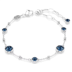 Swarovski Imber Round Blue Crystal Bracelet, Rhodium-Plated 1