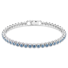 Swarovski Imber Emily Round Blue Crystal Tennis Bracelet, Rhodium-Plated 1