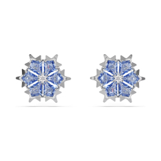 Swarovski Magic Blue Zirconia Snowflake Stud Earrings, Rhodium-Plated 1