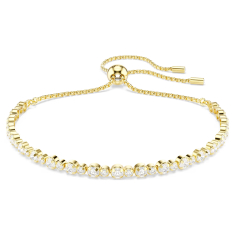 Swarovski Matrix Round White Zirconia Tennis Bracelet, Gold-Tone Plated 1