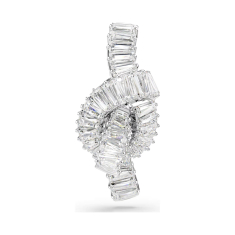 Swarovski Matrix Knot Baguette White Zirconia Tack Pin, Rhodium-Plated 1