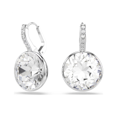 Swarovski Millenia Round White Crystal Drop Earrings, Rhodium-Plated 1