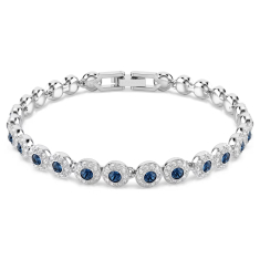 Swarovski Una Angelic Round Blue Crystal Tennis Bracelet, Rhodium-Plated 1