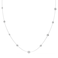 Swarovski Una Angelic Round White Crystal Strandage Necklace, Rhodium-Plated 1