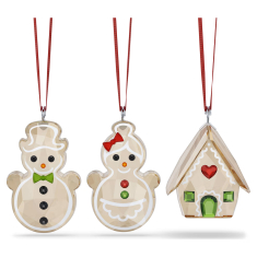Swarovski Crystal Holiday Cheers Gingerbread Ornament Set 1
