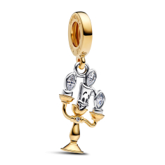 Pandora - Disney, Beauty and the Beast Lumiere Gold-Plated Dangle Charm 1