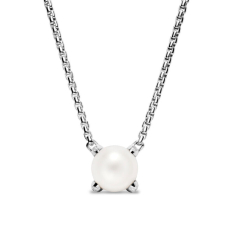 David Yurman Pearl Classics Necklace in Sterling Silver with Diamonds, 6.5mm 1