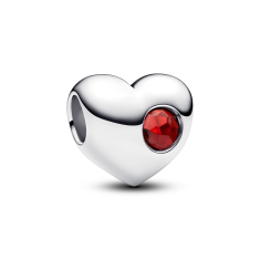 Pandora Engravable Red Stone Heart Charm 1