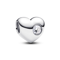 Pandora Engravable Clear Stone Heart Charm 1