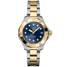 TAG Heuer AQUARACER Professional 200 Solargraph Blue Diamond Dial Two-Tone Watch 34mm - WBP1323.BB0004 1