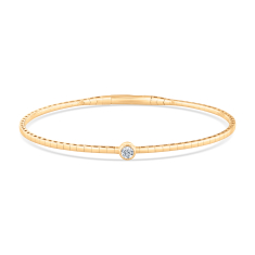 REEDS Flexible 1/6ct Round Diamond 14k Yellow Gold Bangle Bracelet 1