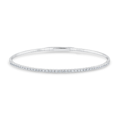 REEDS Flexible 1/2ctw Diamond 14k White Gold Bangle Bracelet 1