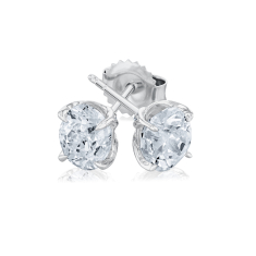 3 1/2ctw ECONIC Star Oval Lab Grown Diamond Solitaire 14k White Gold Stud Earrings 1