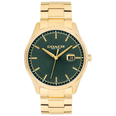 COACH Oliver Green Dial Gold-Tone Bracelet Watch 41mm - 14602753 1