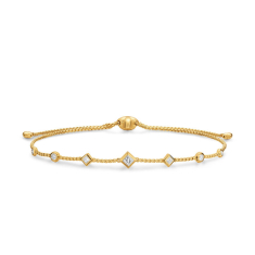 David Yurman Petite Modern Renaissance Station Chain Bracelet in 18K Yellow Gold with Diamonds, 7.5mm 1