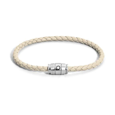 Montblanc Meisterstück Steel 3 Rings Bracelet in Cloudy Beige Leather 1