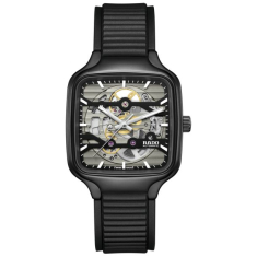 Rado True Square Automatic Skeleton Black Rubber Strap Watch 38mm - R27197169 1
