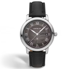 Montblanc Star Legacy Automatic Day and Date Anthracite Dial and Leather Strap Watch 39mm - MB134296 1