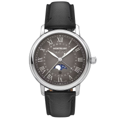 Montblanc Star Legacy Full Calendar Anthracite Leather Strap Watch 42mm - MB134358 1