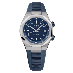 MIDO Multifort 8 Two Crowns Blue Dial Rubber Strap Watch 38.4x40mm - M0475071704100 1